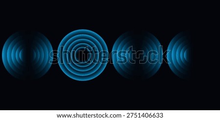 Wifi wave light effect. Radar sensor, beep technology, digital sign.Transparent neon circle symbol. wireless internet connection. Radar or sonar with wireless technology emitting a light effect
