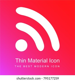 Wifi waves red and pink gradient material white icon minimal design