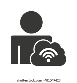 wifi waves signal with icon vector illustratio