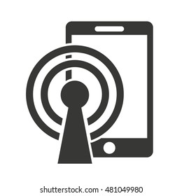 wifi waves signal with icon vector illustratio