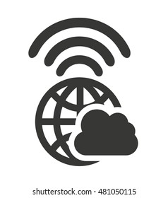 wifi waves signal with icon vector illustratio