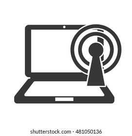 wifi waves signal with icon vector illustratio