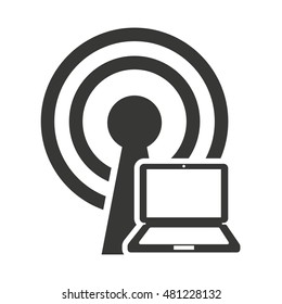 wifi waves signal with icon vector illustratio