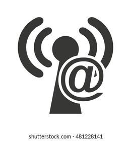 wifi waves signal with icon vector illustratio