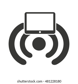 wifi waves signal with icon vector illustratio