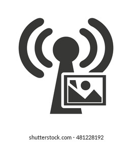 wifi waves signal with icon vector illustratio