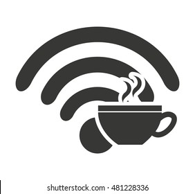 wifi waves signal with icon vector illustratio