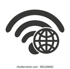 wifi waves signal with icon vector illustratio