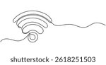WiFi Webpage User Interface Icon In Thin Line Style, Wifi line art, wifi signal bars continuous one line drawing.