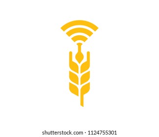 Wifi Wheat Icon Logo Design Element