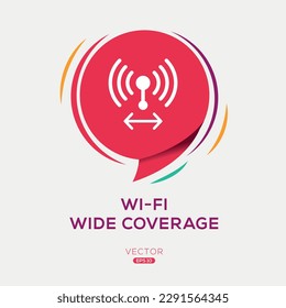 (Wi-Fi wide coverage) Icon, Vector sign.