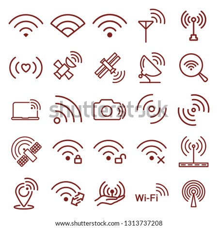 wi-fi, wireles. minimal thin line web icon set. simple vector illustration outline. concept for infographic, website or app.