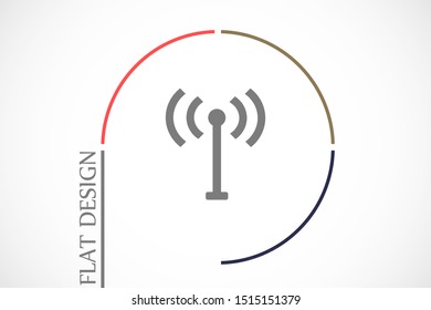 WI-FI Wireles signal indicator high/full WI-FI icon signal rounded shape. WI-FI icon Letter F wireless logo icon design template elements. WI-FI icon