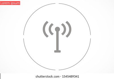 WI-FI Wireles signal indicator high/full WI-FI icon signal rounded shape. WI-FI icon Letter F wireless logo icon design template elements. WI-FI icon