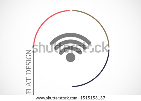 WI-FI Wireles signal indicator high/full WI-FI icon signal rounded shape. WI-FI icon Letter F wireless logo icon design template elements. WI-FI icon