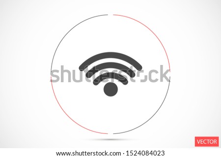 WI-FI Wireles signal indicator high/full WI-FI icon signal rounded shape. WI-FI icon Letter F wireless logo icon design template elements. WI-FI icon