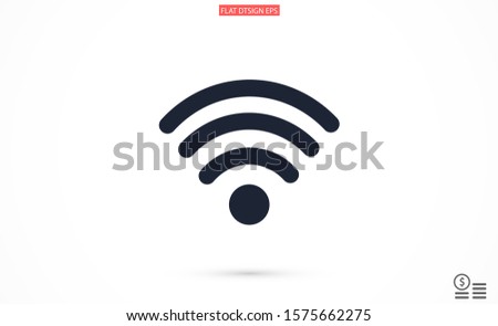 WI-FI Wireles signal indicator high/full WI-FI icon signal rounded shape. WI-FI icon Letter F wireless logo icon design template elements. WI-FI icon