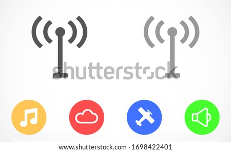 WI-FI Wireles signal indicator high/full WI-FI icon signal rounded shape. WI-FI icon Letter F wireless logo icon design template elements. WI-FI icon