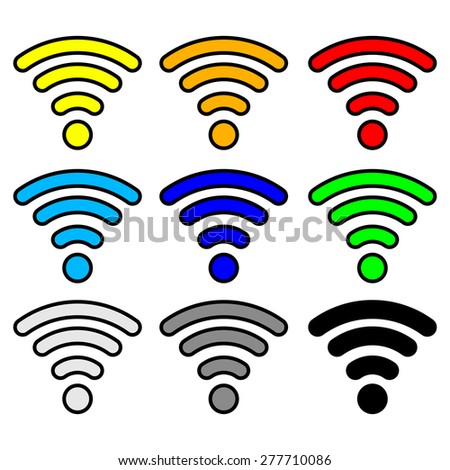  wifi wireless hotspot internet signal symbol icon vector