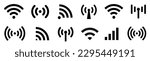 WI-FI and wireless icon. Wi-fi signal collection. Remote internet access collection. Internet Connection symbol.