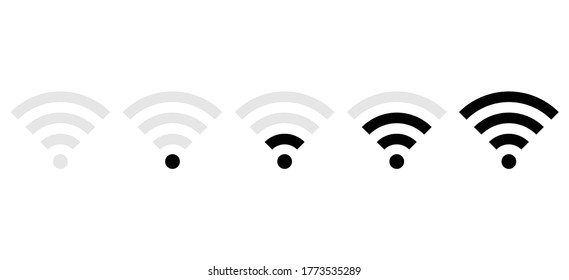 Wi-fi wireless icon with visualization signal quality. Internet Connection wi-fi signal. Vector illustration