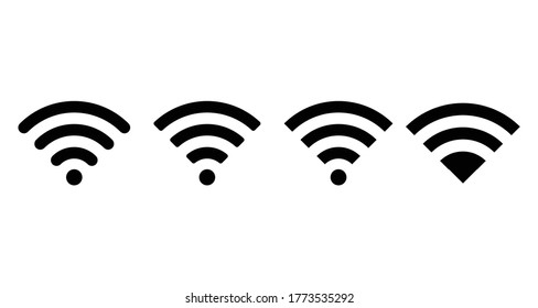 Wi-fi wireless icon with visualization signal quality. Internet Connection wi-fi signal. Vector illustration