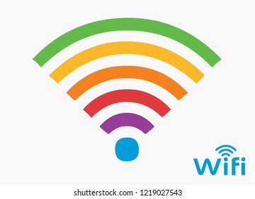 WiFi - wireless internet flat colourful icon in vector graphics