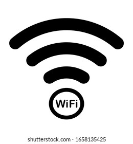 Wi-Fi wireless internet network connection icon black isolated vector on white background