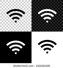 Wi-Fi wireless internet network symbol icon isolated on black, white and transparent background. Vector Illustration