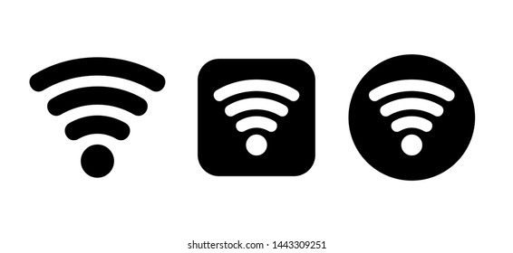 Wifi wireless internet sign or symbol set. Wifi icon vector isolated on white background.