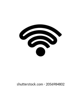 Wifi wi-fi wireless internet signal or connection flat vector icon for apps