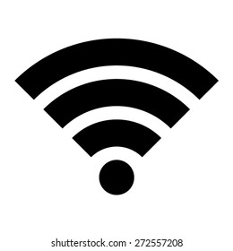 Wifi /wi-fi wireless internet signal or connection flat vector icon for apps