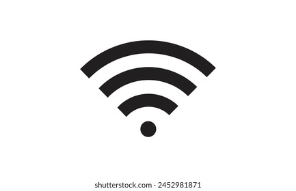 Wifi wireless internet signal flat black icon isolated on transparent background, wi-fi symbol for apps,smartphone,ui,and websites.