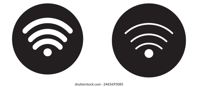 Icono plano de la señal de Internet inalámbrico Wifi para los App. Icono Wi-Fi. diseño de Vector wifi. Icono inalámbrico y wifi o señal de icono wi-fi para acceso a Internet remoto, conexión a Internet.