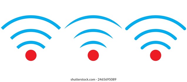 Icono plano de la señal de Internet inalámbrico Wifi para los App. Icono Wi-Fi. diseño de Vector wifi. Icono inalámbrico y wifi o señal de icono wi-fi para acceso a Internet remoto, conexión a Internet.