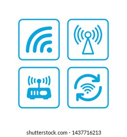 Wifi, wireless, internet signal icon logo template