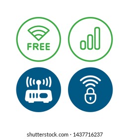 Wifi, wireless, internet signal icon logo template
