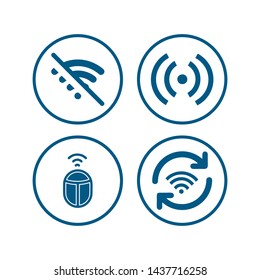 Wifi, wireless, internet signal icon logo template