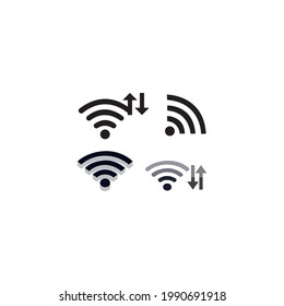 Wifi wireless internet signal or isp hotspot connection flat icon for apps