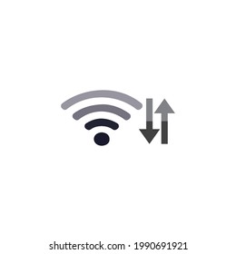 Wifi wireless internet signal or isp hotspot connection flat icon for apps