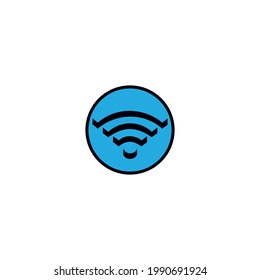 WLAN-Internetsignal oder IP-Hotspot-Verbindung Flachsymbol für Apps