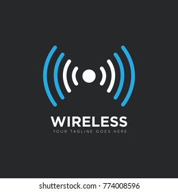 Wifi wireless internet signal logo, icon, symbol design template