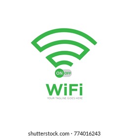 Wifi wireless internet signal logo, icon, symbol design template.