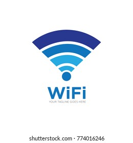 Wifi wireless internet signal logo, icon, symbol design template.