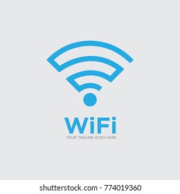 Wifi wireless internet signal logo, icon, symbol design template.