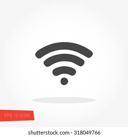 WIFI, Wireless Isolated Flat Web Mobile Icon / Vector / Sign / Symbol / Button / Element / Silhouette