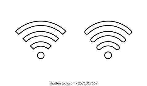 Wifi, wireless network icon in outline style. Public wi-fi area sign symbol