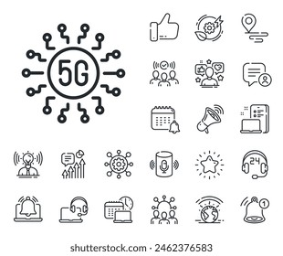 Wifi wireless network sign. Place location, technology and smart speaker outline icons. 5g technology line icon. Mobile data transmission symbol. 5g technology line sign. Vector