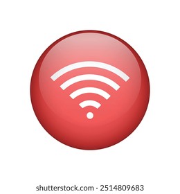 Wifi wireless network signal button icon for apps. Vector