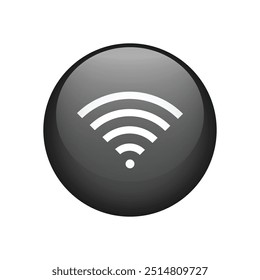 Wifi wireless network signal button icon for apps. Vector